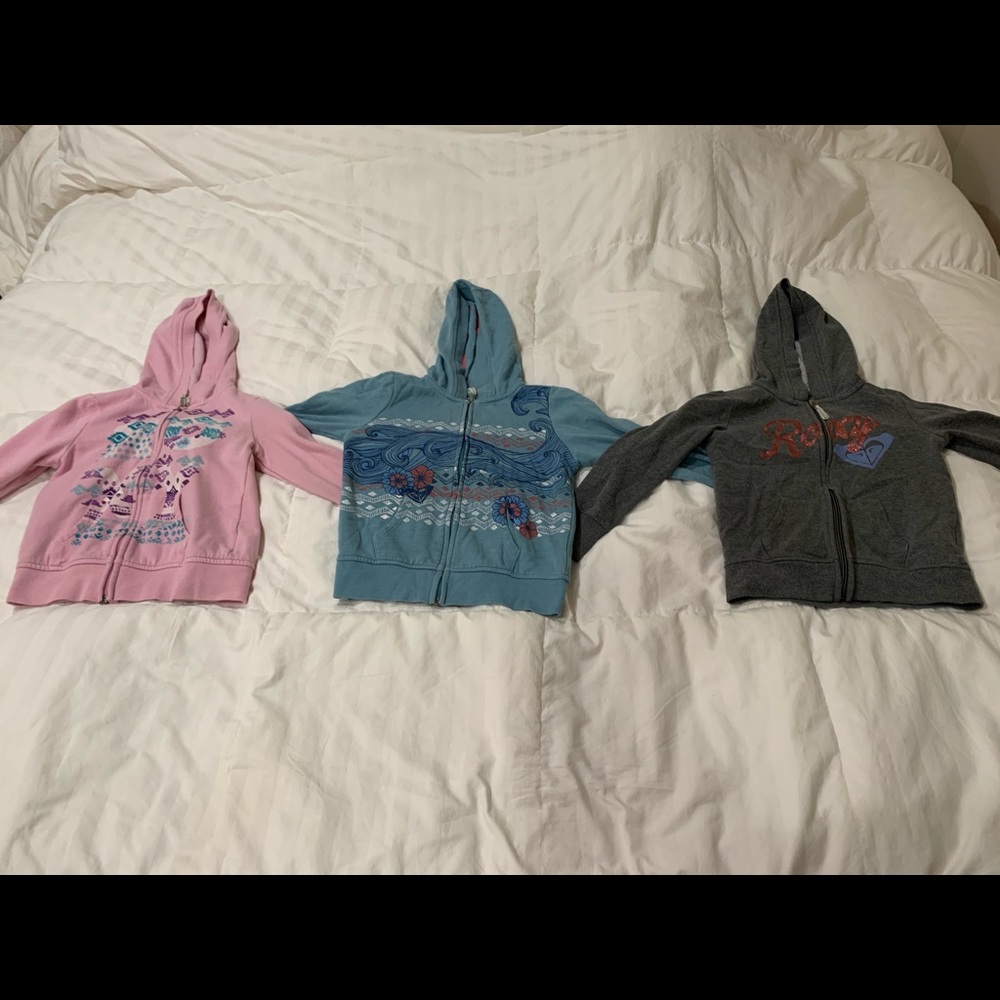 3 Roxy Girl zip up hoodies